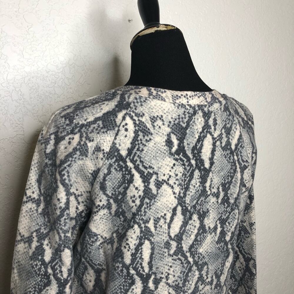 PAIGE cream gray snake python print sweatshirt kn… - image 9